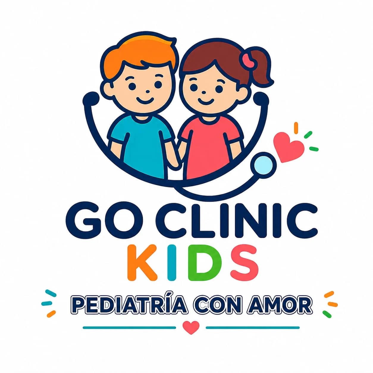 Logotipo de Go Clinic Kids, pediatría con amor